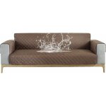 Housse de canap impermable revtement de canap protege canape avec accoudoirs (caf, 3 places)