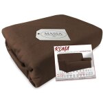 Housse de canap� universelle �lastiqu�e et r�sistante aux taches roma brun 3 places de cm. de 160 � 230 ...
