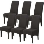 Housses de chaises 6 pi�ces grand taille noir, housses pour chaises de salle a manger universelle, couverture ...