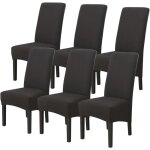 Housses de chaises 6 pi�ces grand taille noir, housses pour chaises de salle a manger universelle, couverture ...