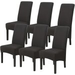 Housses de chaises 6 pièces grand taille noir, housses pour chaises de salle a manger universelle, couverture ... Housses de chaises 6 pièces grand taille noir, housses pour chaises de salle a manger universelle, couverture ...