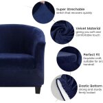 Housses de chaise de baignoire 2 pices, design 2 en 1 amlior pour fauteuil en velours extensible avec ...