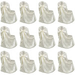 Housses de chaise pour banquet de mariage 12 pcs cr�me