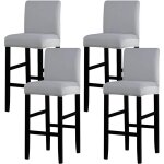 L&h - cfcahl ? housse de chaise de bar lot de 4 ? �lastique et amovible ? anti - taches respirante ? ...