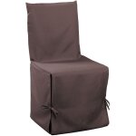 Housse de chaise essentiel uni brun