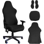 Housse de chaise de gaming - housse de chaise de bureau - noir - extensible - pour chaise de jeu d'ordinateur, ...