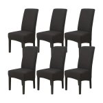 6 pièces housse de chaise de salle à manger noir, housse de chaise extensible lot de 6, couverture de ... 6 pièces housse de chaise de salle à manger noir, housse de chaise extensible lot de 6, couverture de ...