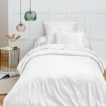 Coton pur - housse de couette 140 x 200 cm 'pr�mium' pour lit 1 place - pr�mium neige