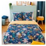 Housse de couette 220x240 cm + 2 taies d'oreiller 63x63 cm 100% coton 57 fils aglae