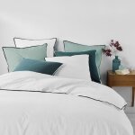 Douceur d'int�rieur - housse de couette 220x240 cm + taies - coton lav� - blanc