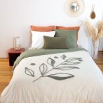 C�t� d�co - housse de couette 240x220 + 2 taies herbier en coton lav�