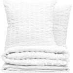 Atmosphera - housse de couette 240x220 seersuck + 2 taies polycoton