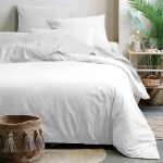 Lovely casa - housse de couette 240x260 horizon blanc 100% coton bio 57 fils Lovely casa - housse de couette 240x260 horizon blanc 100% coton bio 57 fils