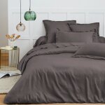 Coton pur - housse de couette 260 x 240 cm 'pr�mium' pour lit 2 places king size - pr�mium ardoise