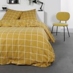 Today - housse de couette 260x240 carjaune + 2 taies 100% coton flanelle