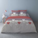 Housse de couette 260x240 naty + 2 taies coton flanelle