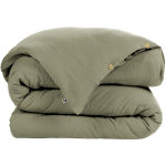 Terre de nuit - housse de couette double gaze de coton kaki 240x220 cm