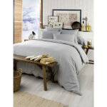 Housse de couette flanelle 260 x 240 cm candice brume Housse de couette flanelle 260 x 240 cm candice brume