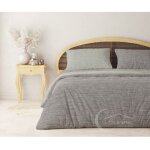 Housse de couette flanelle flanelle bicolore beige en pur coton