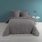Douceur d'int�rieur - housse de couette percale de coton luxe 220 x 240 cm anthracite
