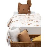 Housse de couette + taies 220 x 240 cm pompon le petit lapin Housse de couette + taies 220 x 240 cm pompon le petit lapin