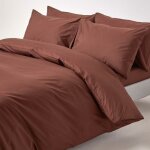 Homescapes - housse de couette et taies d'oreiller unies coton égyptien 200 fils chocolat 135 x 200 cm ... Homescapes - housse de couette et taies d'oreiller unies coton égyptien 200 fils chocolat 135 x 200 cm ...