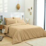 Univers decor - housse de couette taupe 260 x 240 cm / 100% coton / 57 fils / cm� pour lit 2 places king ...