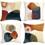 Housses de coussin 45 x 45cm lot de 4 d�cor moderne esth�tique color� abstrait g�om�trique minimaliste ...
