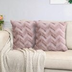 Housse de coussin 45x45 pour canape: lot de 2 housses de coussins canap� doux lisse peluche carr� taie ...