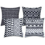 Housses de coussin décoratif salon motifs géométriques housse de coussin canapé blanc - noir, 4pcs - ... Housses de coussin décoratif salon motifs géométriques housse de coussin canapé blanc - noir, 4pcs - ...