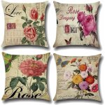 Housse de coussin flamingo feuilles et fleur arbre motif taie d'oreiller pour canap� maison salon chambre ...