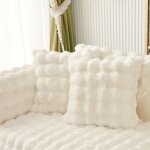 Housse de coussin en peluche douce pour canap�, couleur unie, d�coration d?int�rieur et unie pour canap�, ...