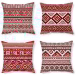 Housses de coussin taie d oreiller coussin ethnique taie d oreiller rouge housse de coussin abstrait ...