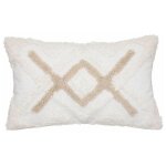 Housse de coussin 'tuft�' 30x50cm ivoire & lin
