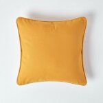 Housse coussin uni jaune moutarde - 45 x 45 cm - homescapes