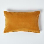 Homescapes housse de coussin en velours jaune moutarde, 30 x 50 cm