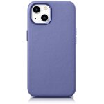 Housse en cuir naturel pour iphone 14 plus magsafe case leather violet clair