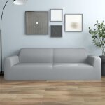 Housse extensible de canap� 2 places gris jersey de polyester