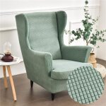 Housse de fauteuil à oreilles extensible 2 - pièces couverture de fauteuil avec housse de coussin en ... Housse de fauteuil à oreilles extensible 2 - pièces couverture de fauteuil avec housse de coussin en ...