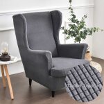 Housse de fauteuil à oreilles extensible 2 - pièces couverture de fauteuil avec housse de coussin en ... Housse de fauteuil à oreilles extensible 2 - pièces couverture de fauteuil avec housse de coussin en ...