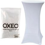 Oxeo - housse mange debout 60cm blanc - house de protection table haute de bar - pour diam�tre de table ...
