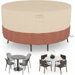 Housse de meuble jardin ronde ?158x70cm - r�sistance aux intemp�ries avec bouches d'a�ration / boucles ...