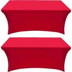 Housse pour mobilier de jardin lot de 2 nappes extensibles en �lasthanne [6 pieds rouge] ? housse de ...
