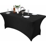 Housse pour mobilier de jardin nappes de table noires pour tables de 6 pieds - nappes rectangulaires ...