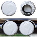Housses de pneus pour roue de camping - car (lot de 4 argent), protections solaires uv imperm�ables oxford ...