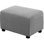 Housse de pouf carre extensible en peluche, housses de repose - pieds en jacquard doux pour protger ...