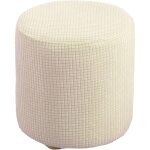 Housse de pouf ottomane carre / rond extensible, housses de repose - pieds en jacquard doux pour protger ...