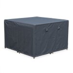 Housse de protection 112x112cm gris fonc� b�che carr�e en polyester enduit pa pour tables de jardin firenze ...