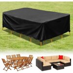 Housse de protection gris fonc� - b�che rectangulaire en polyester enduit pa pour tables de jardin?155�95�68cm ...