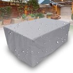 Housse salon de jardin, rectangulaire tissu oxford 210d etanche protection protection de la neige anti ...